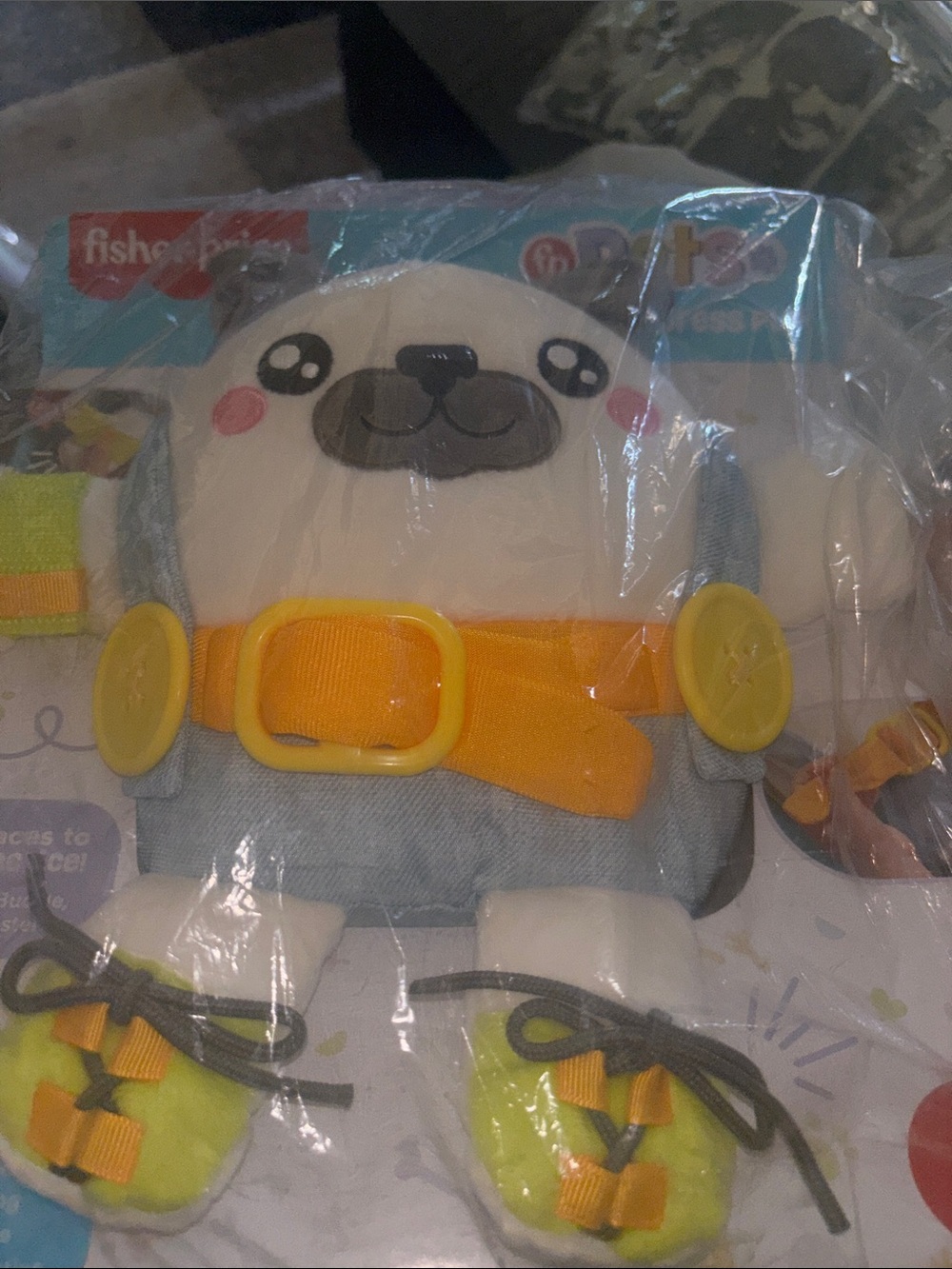 Fisher-Price fp Pets Dress Pup Plush - White, Gray & Yellow Accents - Picture 5 of 7